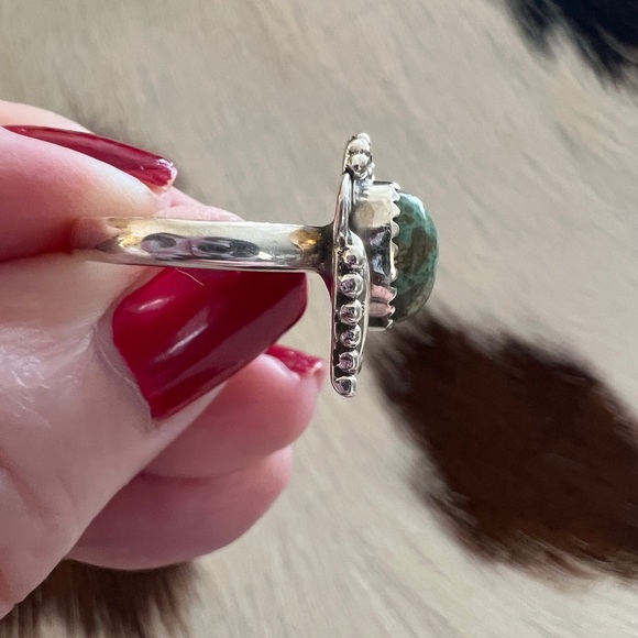 ❤️ Kingman Turquoise 925 Decorative Southwestern Size 6 Ring 4.1 Gm - Picture 6 of 15